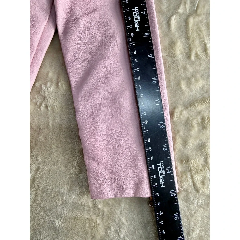 Little Lass Girls Pink Faux Leather Moto Biker Jacket Size 5T‎ NEW